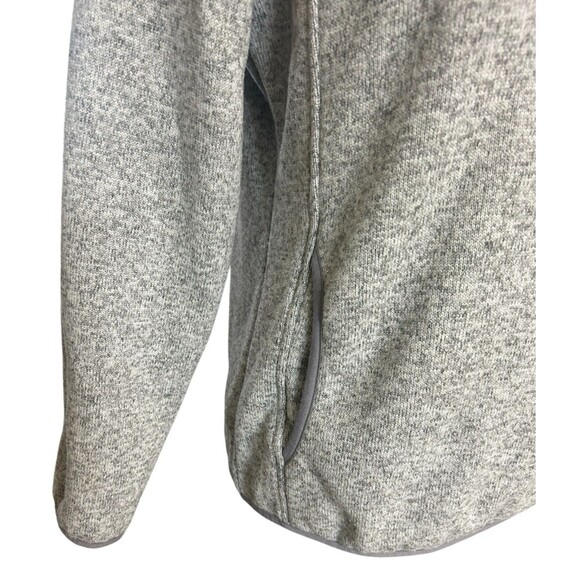 LL Bean Women’s Fleece Pullover SP Gray Heather Snap Front Sweater Knit Jacket - Picture 7 of 8